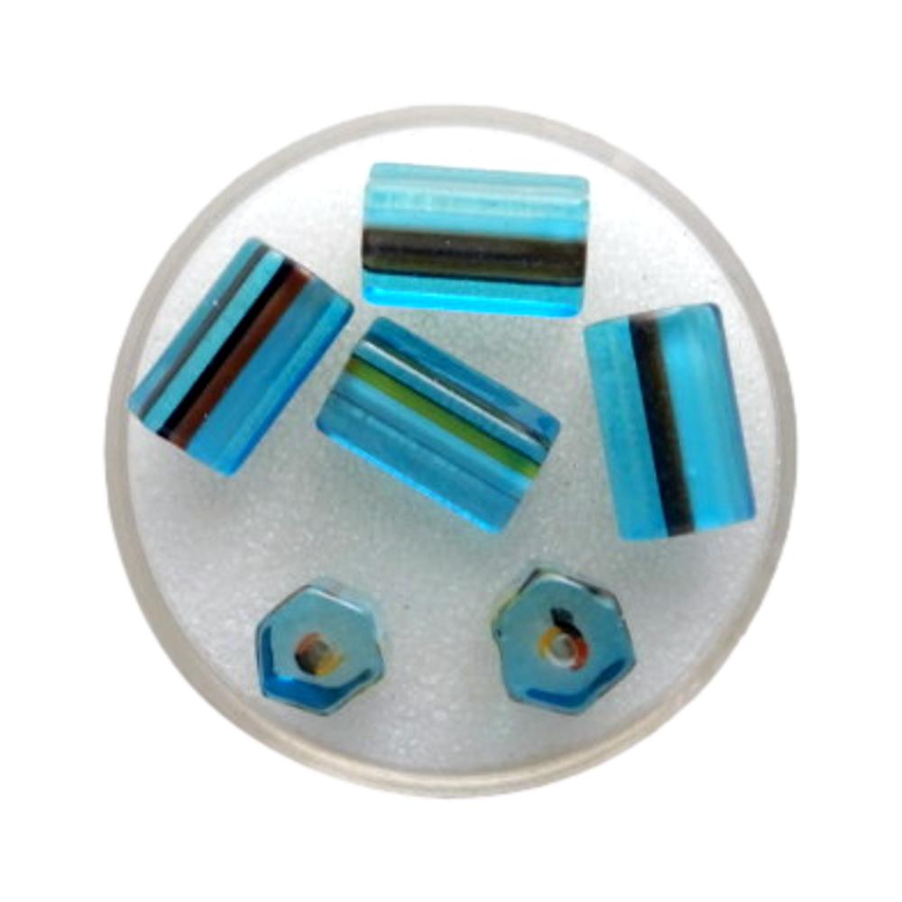 Tube hexagone Turquoise