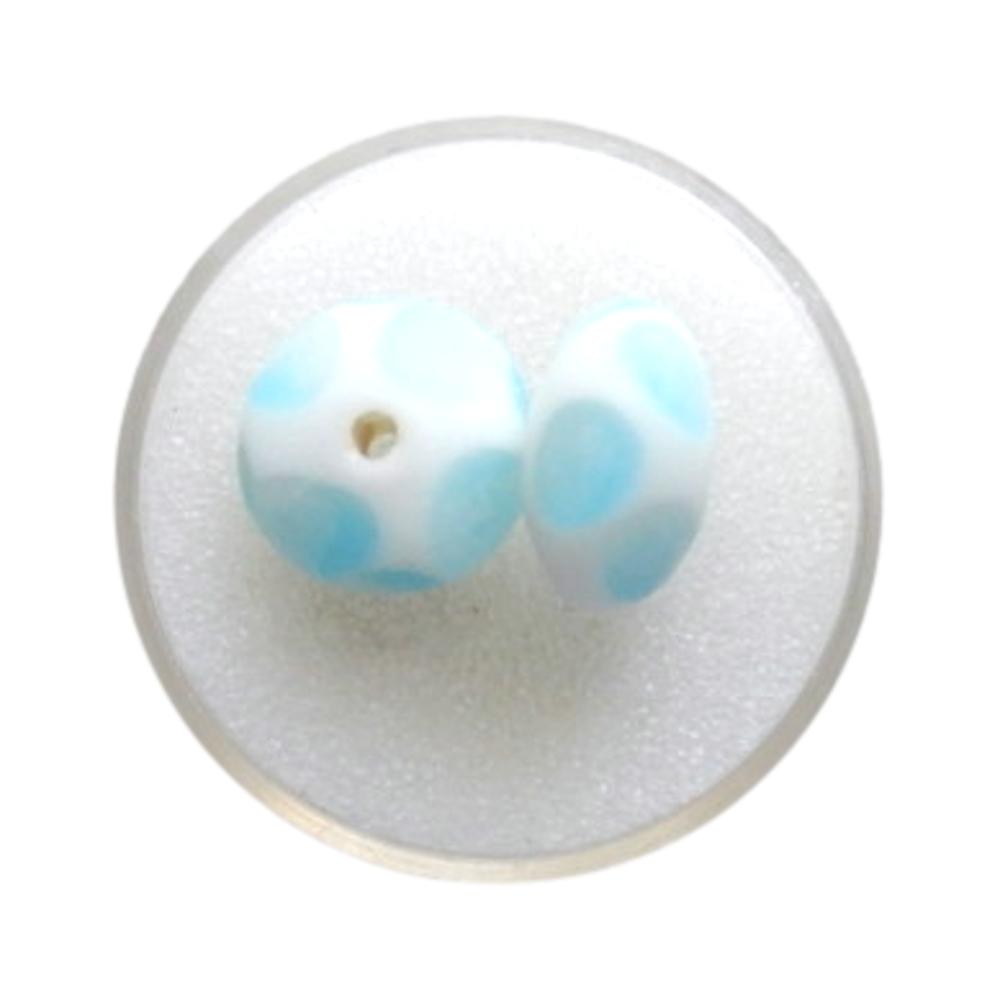 Rond 15 mm Blanc et bleu