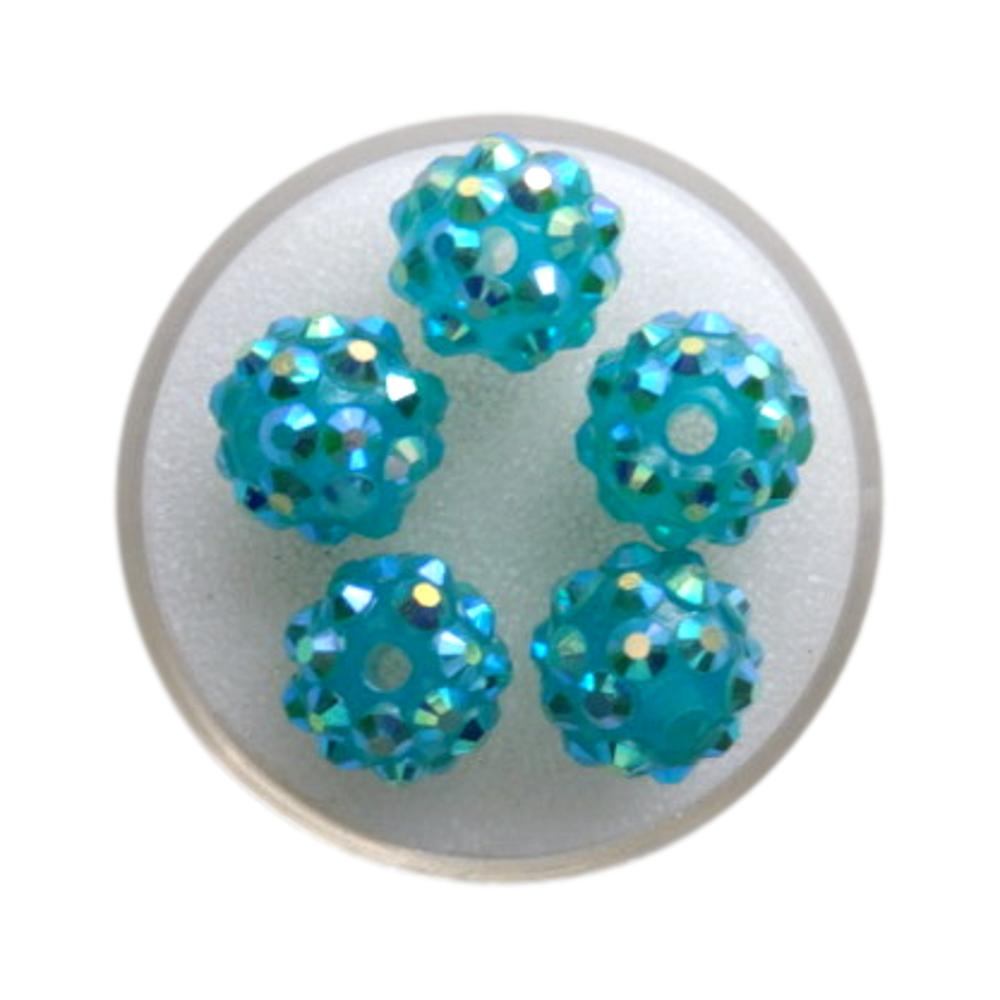 Boule Shamballa 12 mm Turquoise