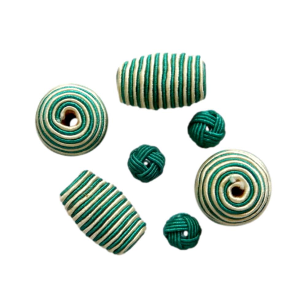Perles en fil coton Vert
