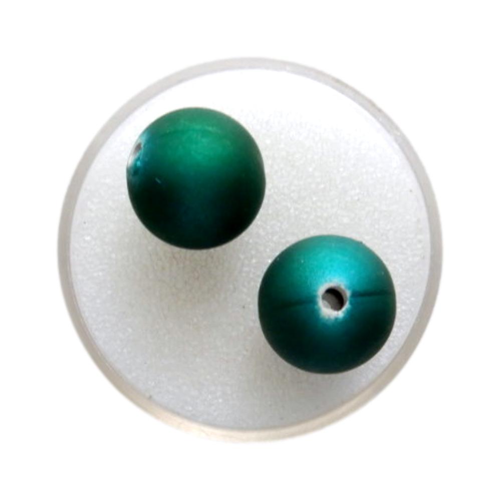 Boule 14 mm Satin vert canard