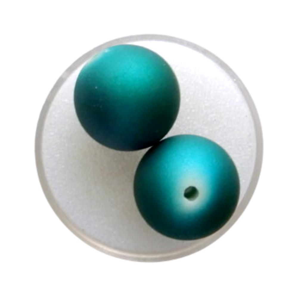 Boule 18 mm Satin vert canard