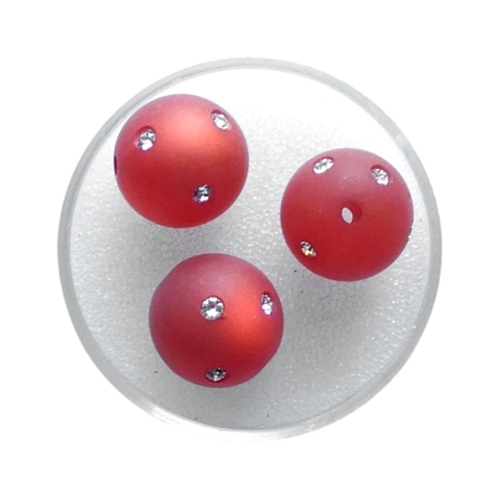 Boule Polaris strass Swarovski Rouge