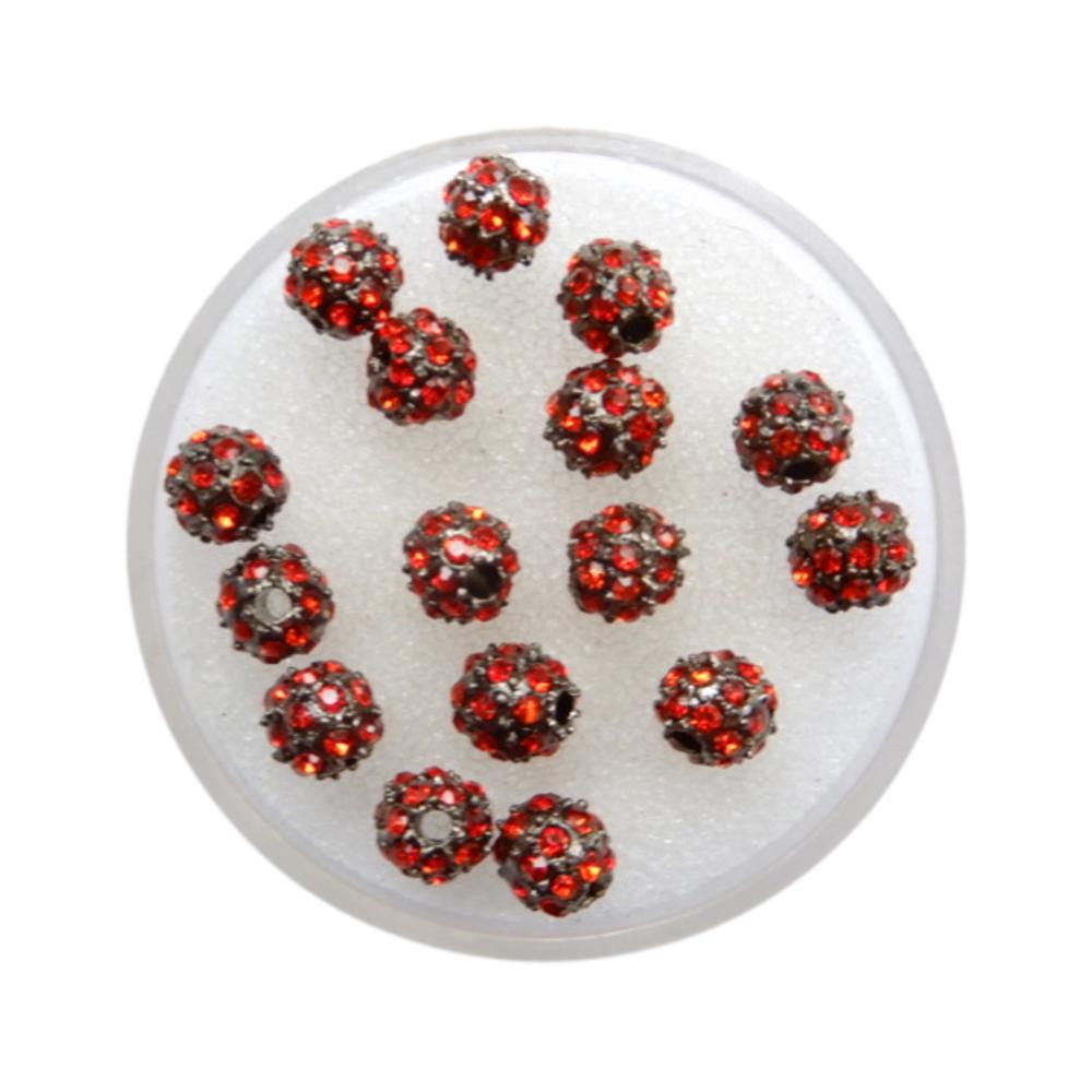 Boule Shamballa 6 mm Rouge