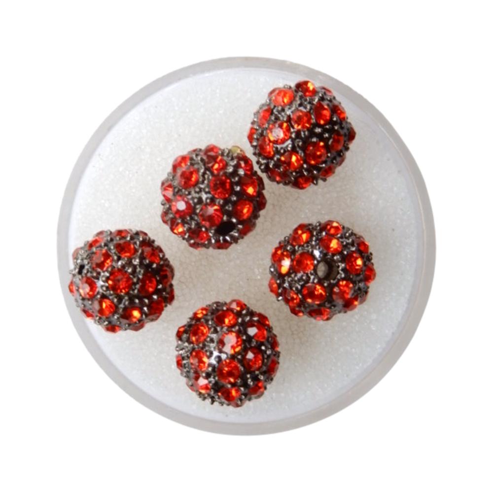 Boule Shamballa 10 mm Rouge