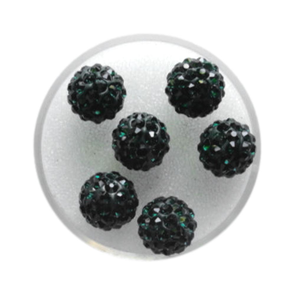 Boule Shamballa 10 mm Emeraude