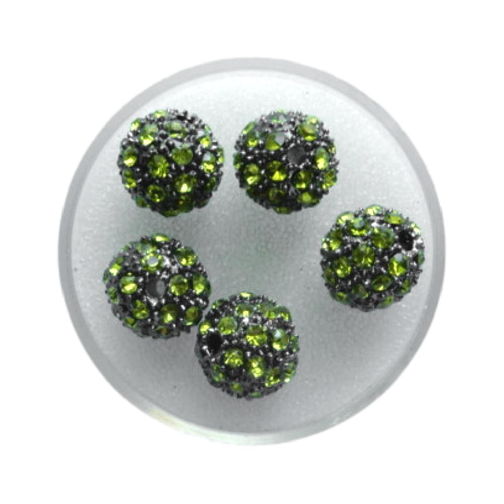 Boule Shamballa 10 mm Vert clair