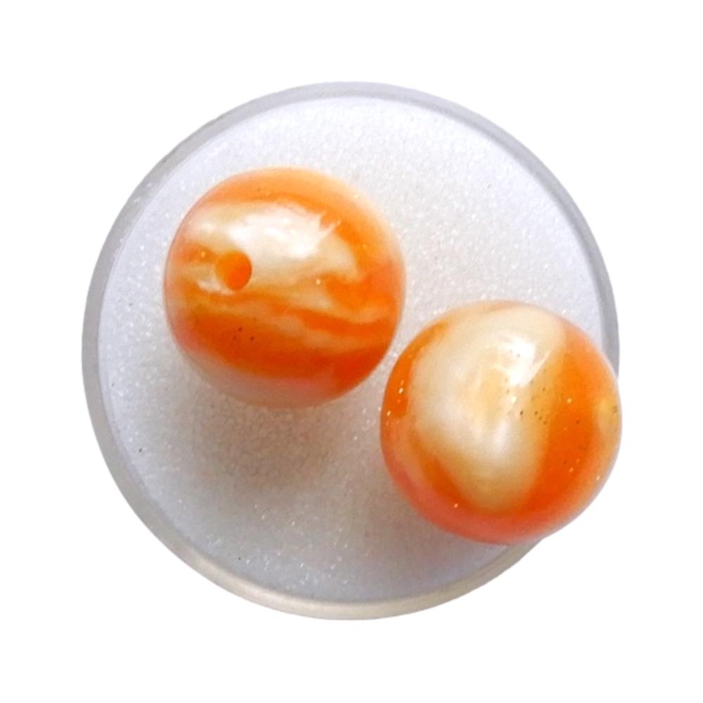 Boule 16 mm Orange marbré scintillant