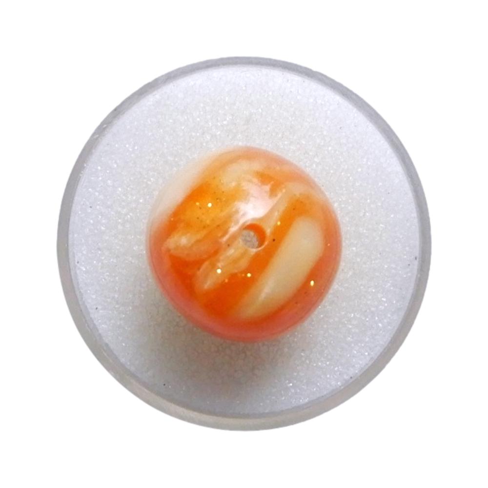 Boule 20 mm Orange marbré scintillant