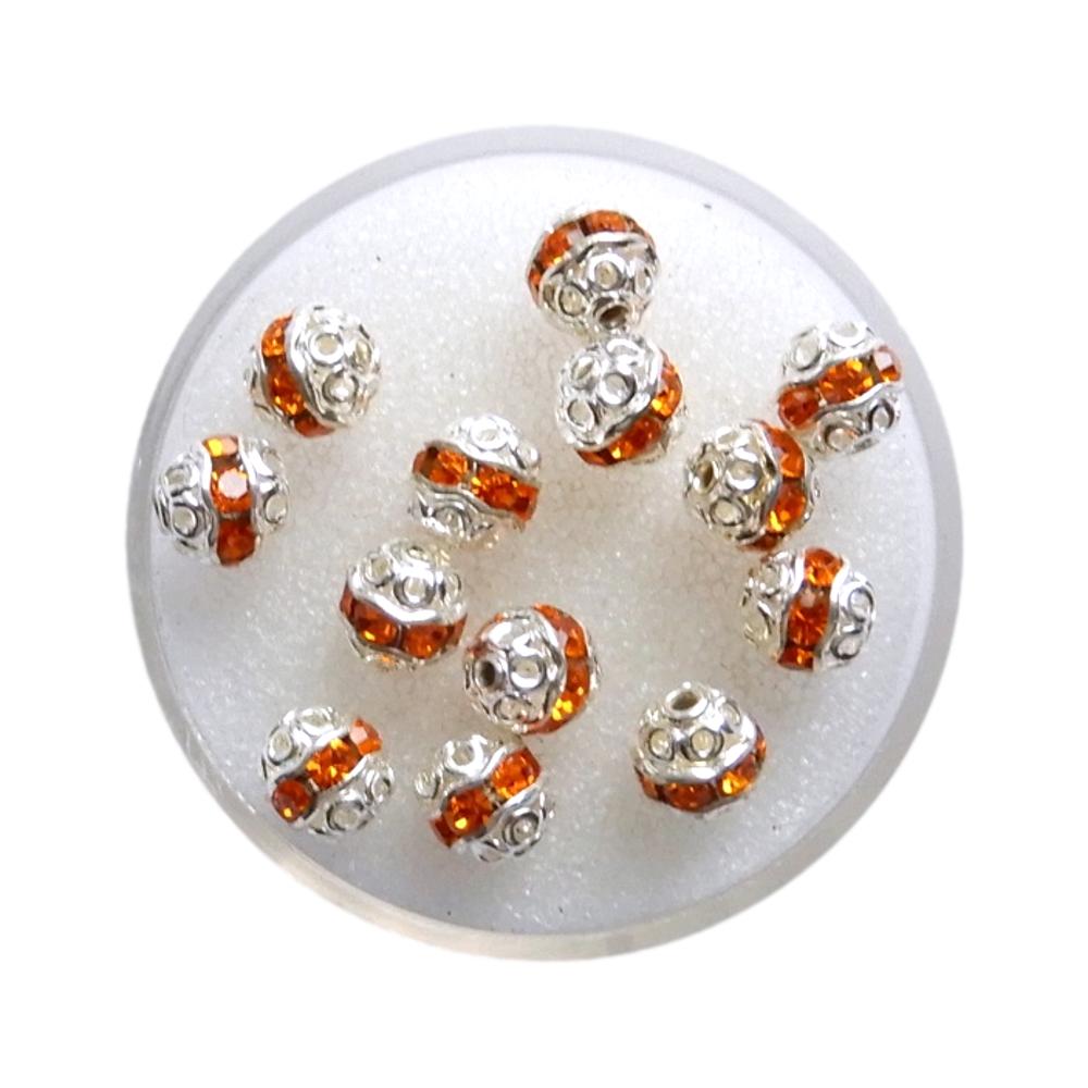 Boule 6 mm Argent et orange