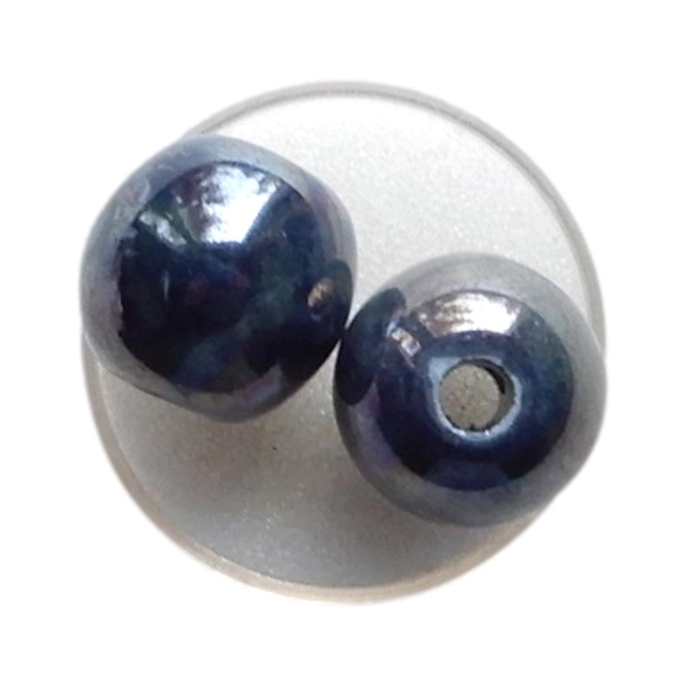 Boule 20 mm Bleu lustré