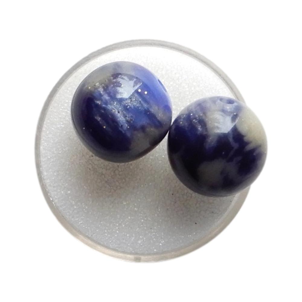 Boule 16 mm Bleu marbré scintillant