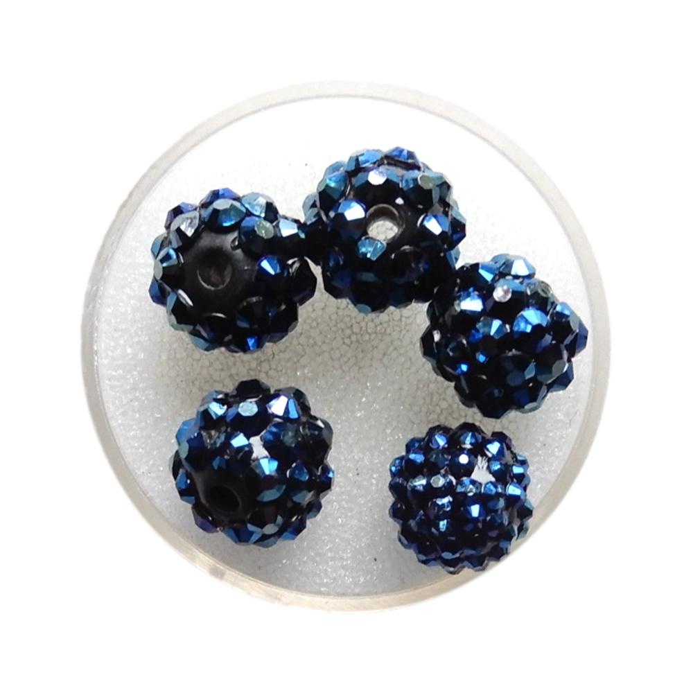 Boule Shamballa 12 mm Bleu