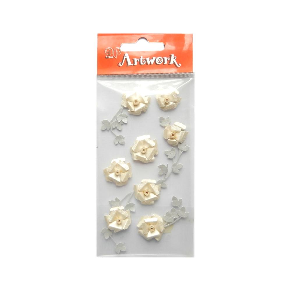 Stickers 3D Roses blanches