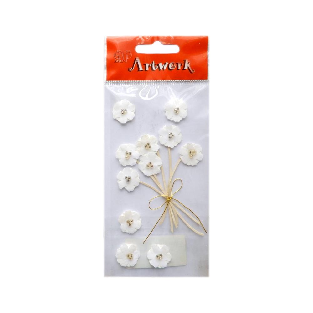 Stickers 3D Bouquet de fleurs blanches