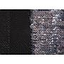 Tissu à paillettes réversibles - Noir/argent -  42 x 32 cm - Environ 400g/m2 - 1 pièce